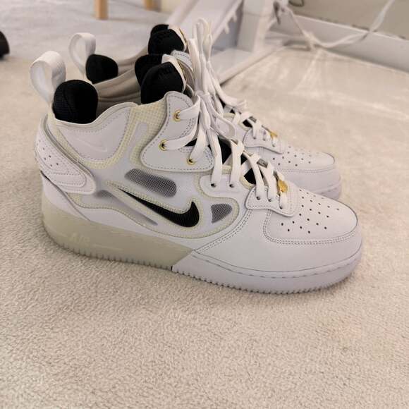 Nike Air Force 1 Mid React 'Summit White' Icy Blue Sole Sneakers DQ1872-101